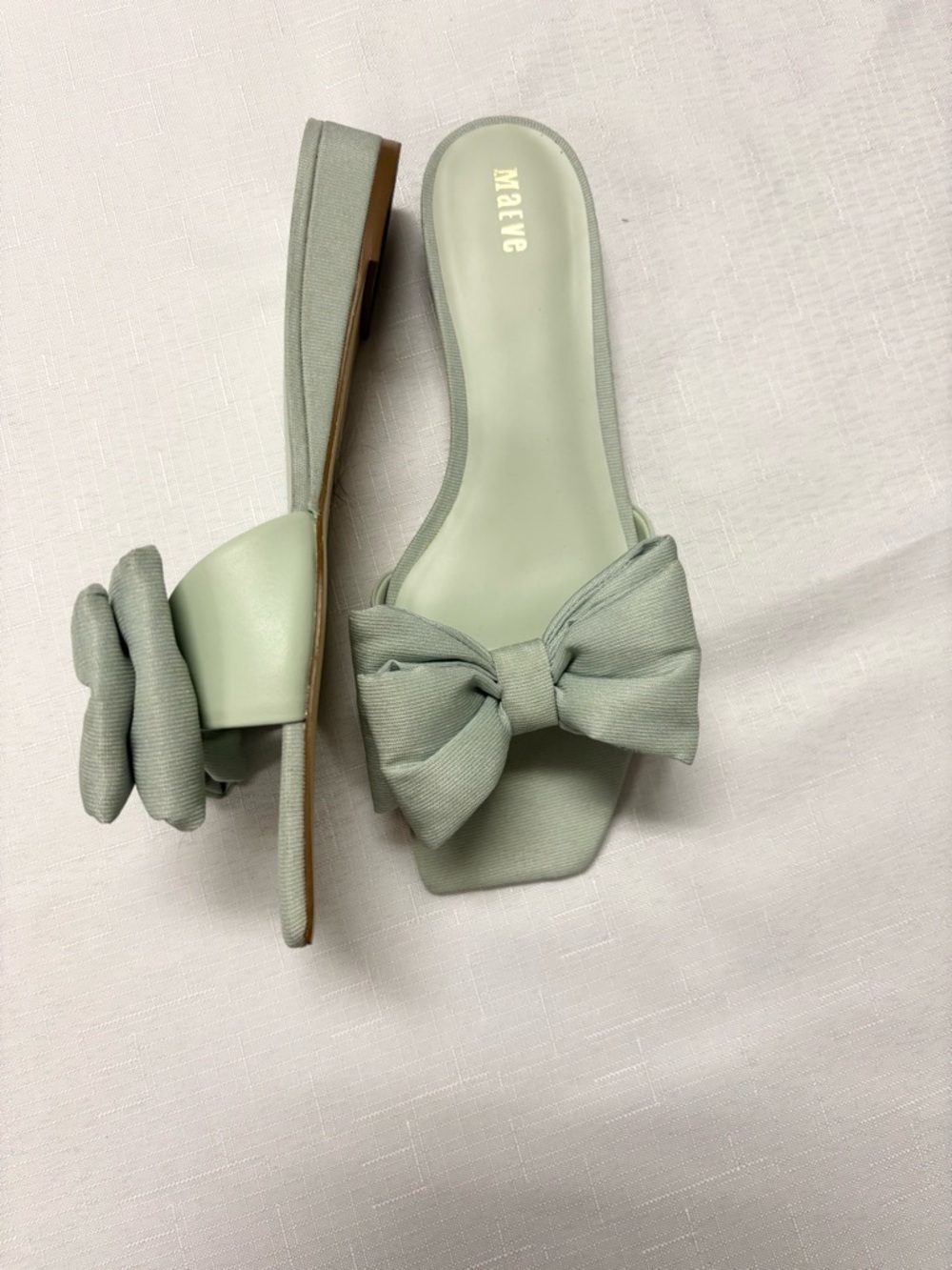 Maeve Pale Mint Bow Slide Mules size 8 - Picture 3 of 6
